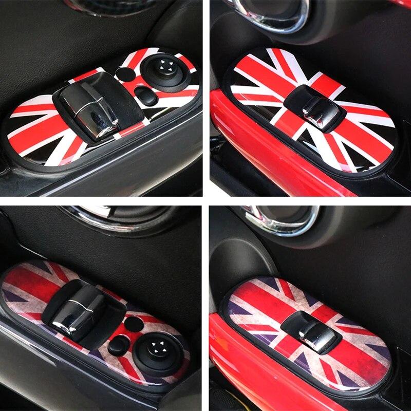 Car Door Window Lifter Switch Control Panel Sticker Trim For Mini Cooper F56 Interior Decal Decoration Car Auto Part Accessories