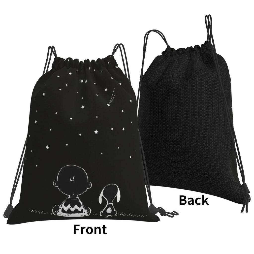 MINIER Snoopy Gym Large Capacity Drawstring Gym Exercise Multifunctional Drawstring 42cm Long x 36cm Wide Sack, Backpack, Lightweight, Waterproof,