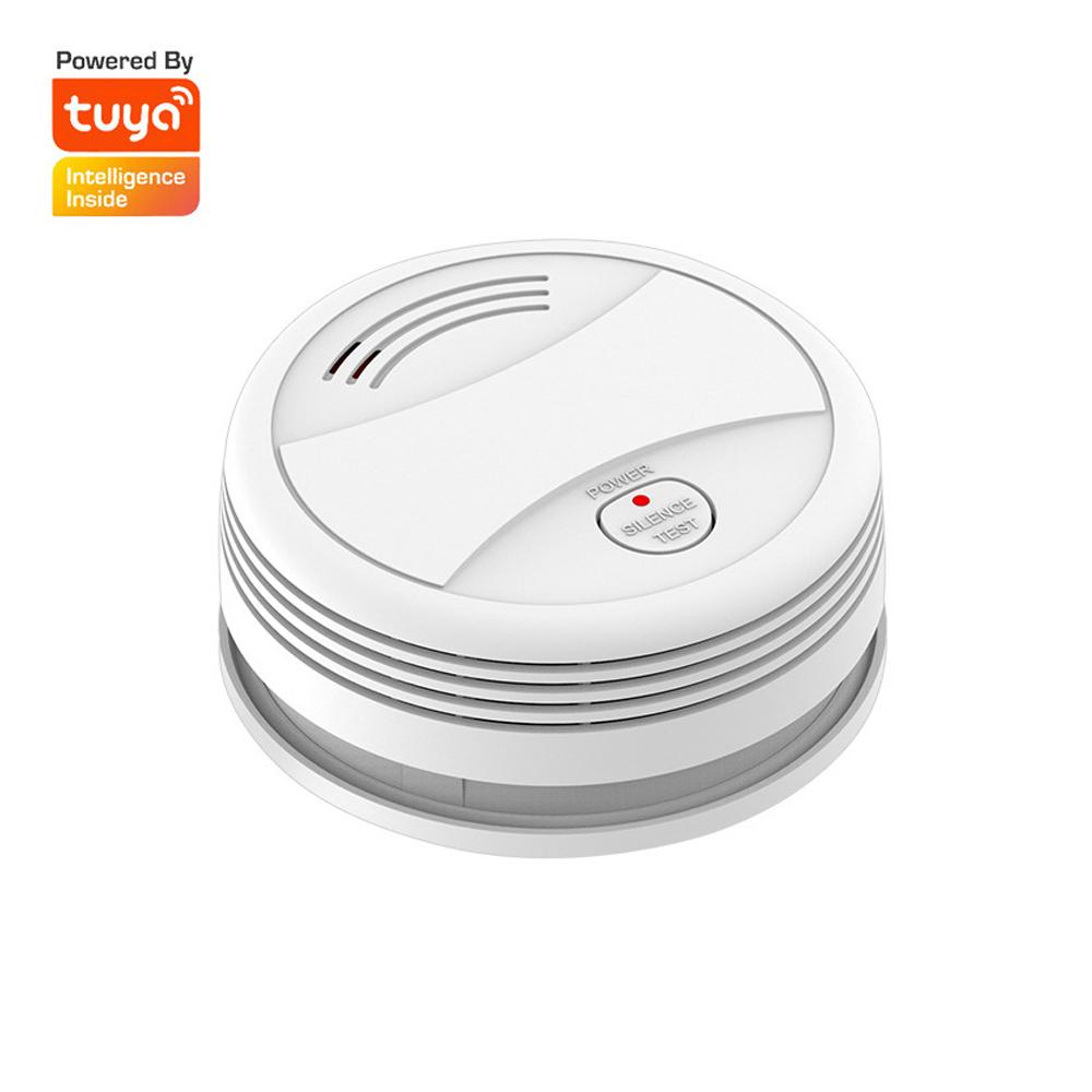 

Tuya Wifi Independent Photoelectric Sensor Smoke Detector Fire Protecting Sound Light Fire Alarm with Cellphone APP белый