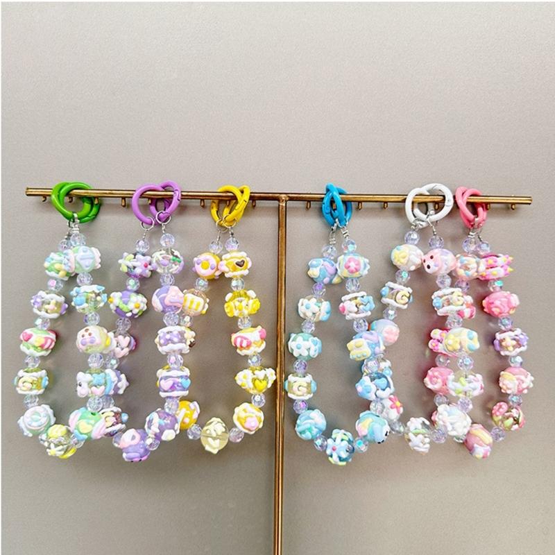 Eleganter handgefertigter Perlen-Schlüsselanhänger-Anhänger Handy-Kettenriemen Mode Handyseil Damen Telefon-Lanyard Schmuck