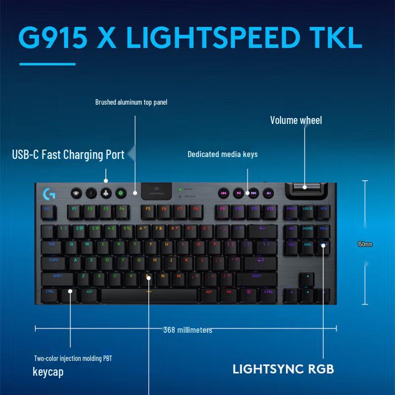 Logitech G915 X LIGHTSPEED Low-Profile Gaming Keyboard