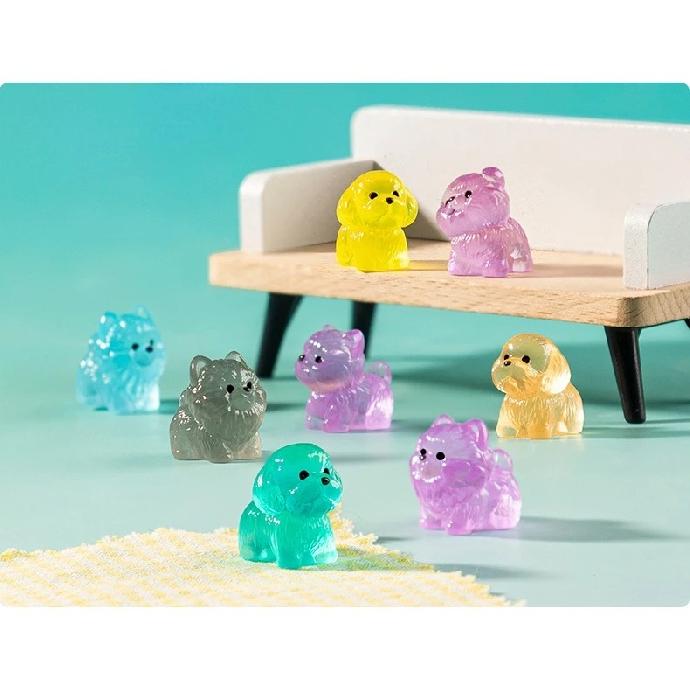 24/48pcs Mini Luminous Figures Puppy Miniature Decor Glow At Night Dog Dolls DIY Fairy Garden Landscape Ornament Accessories