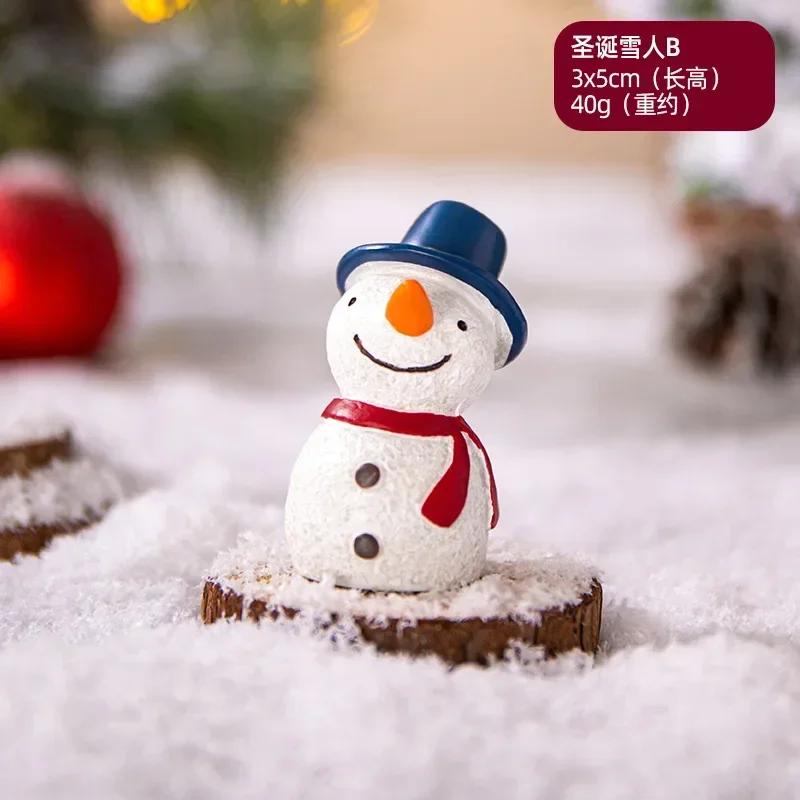 Figurki Bożonarodzeniowe Miniatury Choinka Święty Mikołaj Bałwany Niedźwiedź Mikro Krajobraz Domek dla Lalek Mech Terrarium Dekoracja Wróżek