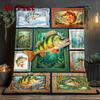 Fish Art Collection 2D Flat Pattern Flannel Blanket, High Quality All Seasons, Home Decor, Warmth and Comfort, Perfect for Christmas Gifts.