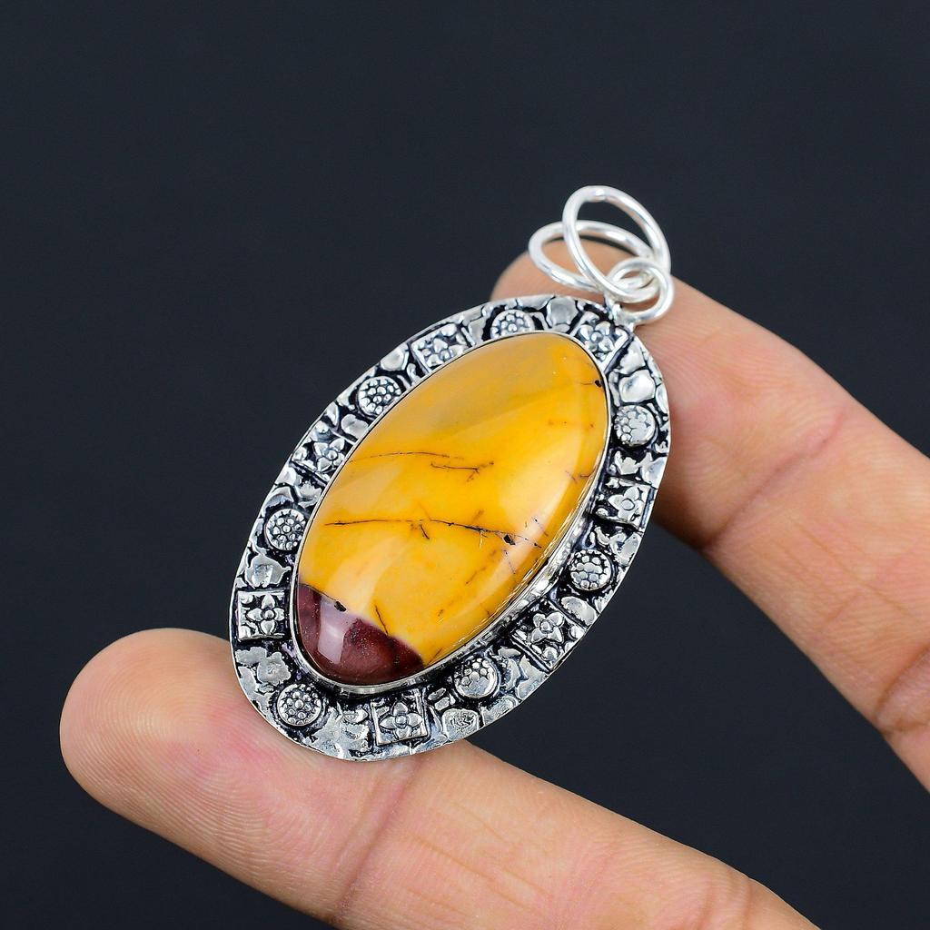 Halloween Sale Mookaite Gemstone Handmade Bezel Wife Pendant Jewelry 925 Silver