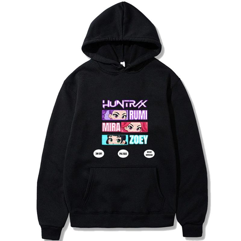 Women's Youthful Fashionable Winter Hooded Sweatshirt Loose Anime Witch Hunt Group Peripheral Printed Casual Sports Comfortable Sweatshirt