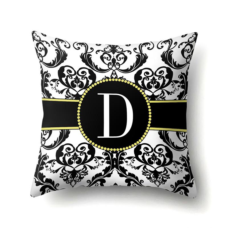 Polyester Pillow Case Home Decoration Geometric Print 26 English Letters Bedside Cushion Cover