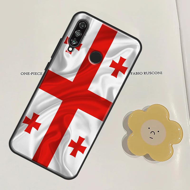 Georgia Flag For Huawei Nova Y91 Y60 Y70 Y90 Y61 3i 7i 8i 11i Nova 11 9 10 SE P20 P40 Lite P30 Pro Case