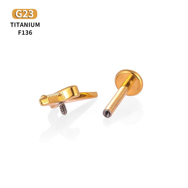F136 Titanium Alloy Moon, Lightning, Deer & Star Lip and Ear Cartilage Stud Earrings for Body Piercing.