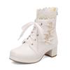 Stivaletti Dolci da Ragazza 2025 Punta Quadrata Tacco Chunky 4cm Zip Allacciatura Decorazione Metallica Taglie Forti 47 48 Appuntamento Bota