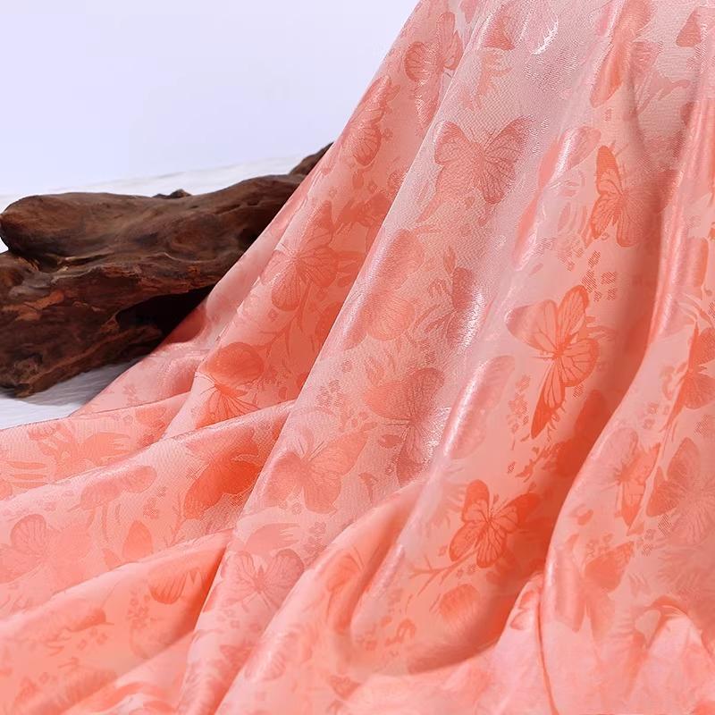 100x150cm Colorful Butterfly Jacquard Silk Satin Fabric for Sewing Ancient Costume Hanfu Tang Suit Horse Face Skirt Clothing