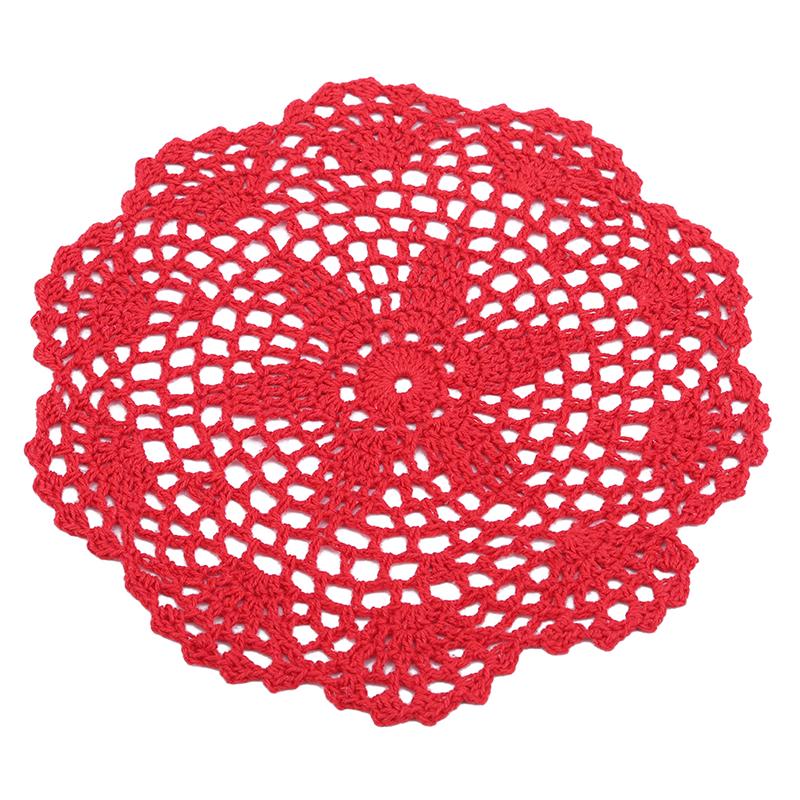 Crochet Doilies Handmade Round Cotton Lace Table Placemats Knitted Tablecloth for Home Kitchen Dining Room Wedding Party Decoration