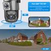 Cámara de vigilancia WiFi de doble lente 4K, 8MP, PTZ, HD 360, protección de seguridad, inteligente, inalámbrica, visión nocturna, CCTV, IP, V380 Pro, UE