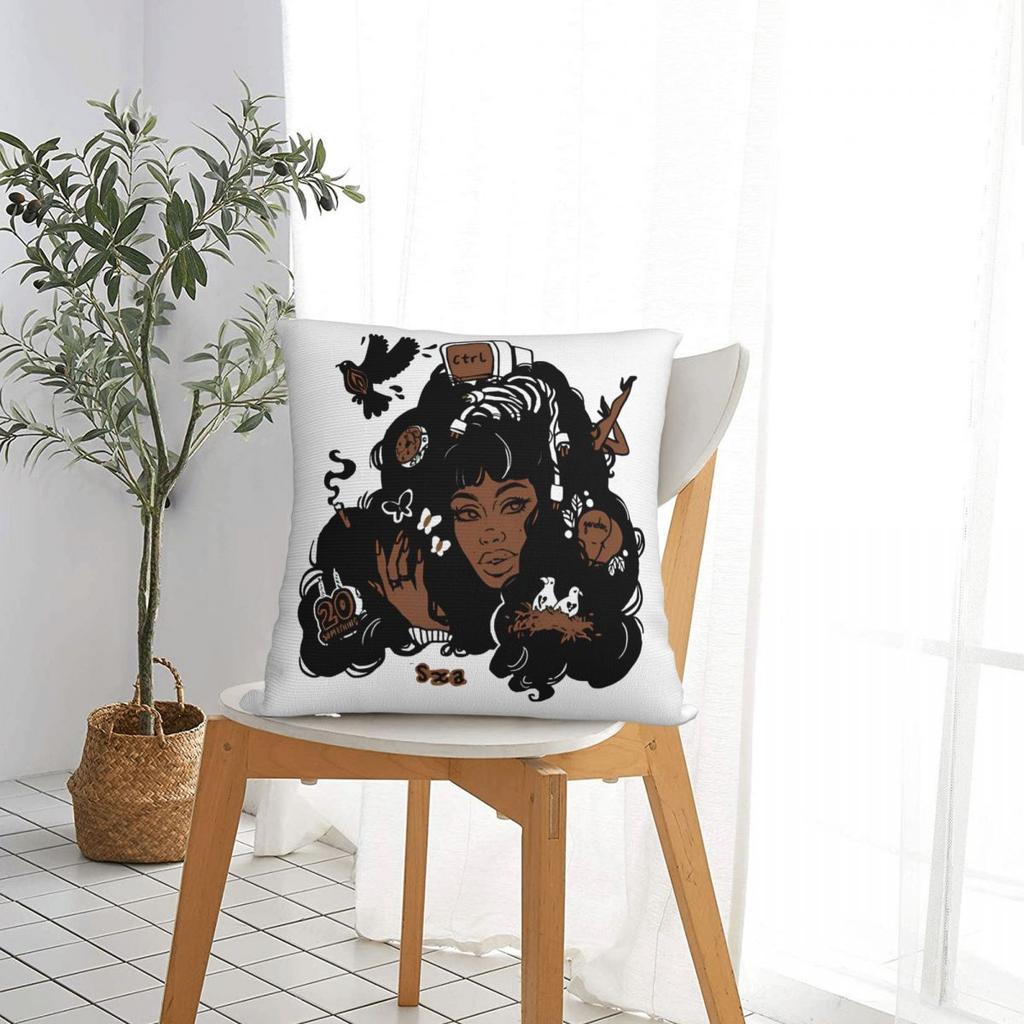Sza Ctrl Alternate Album Throw Pillow Cover Cushions For Sofa Hip Hop Rapper Funny Pillowcover Home Decor