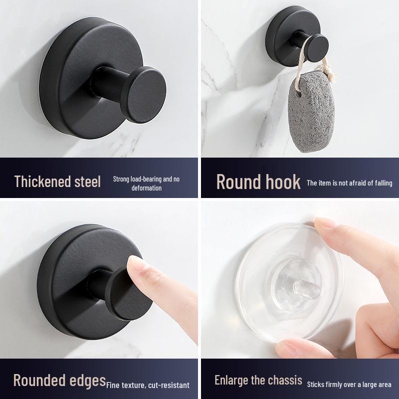 Traceless Stainless Steel Vacuum Suction Cup Hook for Kitchen & Bathroom