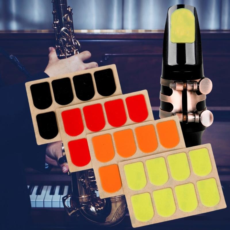 4 Sheet Thick Sax and Clarinet Mouthpiece Pads Soprano Sax Mouthpiece Patches Silicone Strong Adhesive Mouthpiece Pad