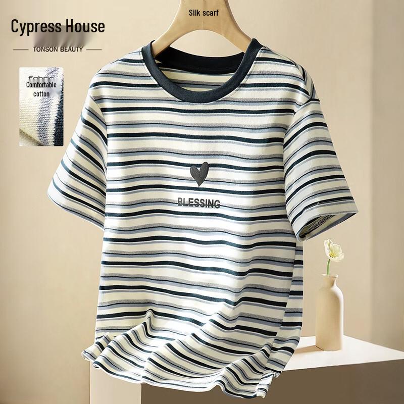 

Women s Fashion Striped Short Sleeve T-Shirt M