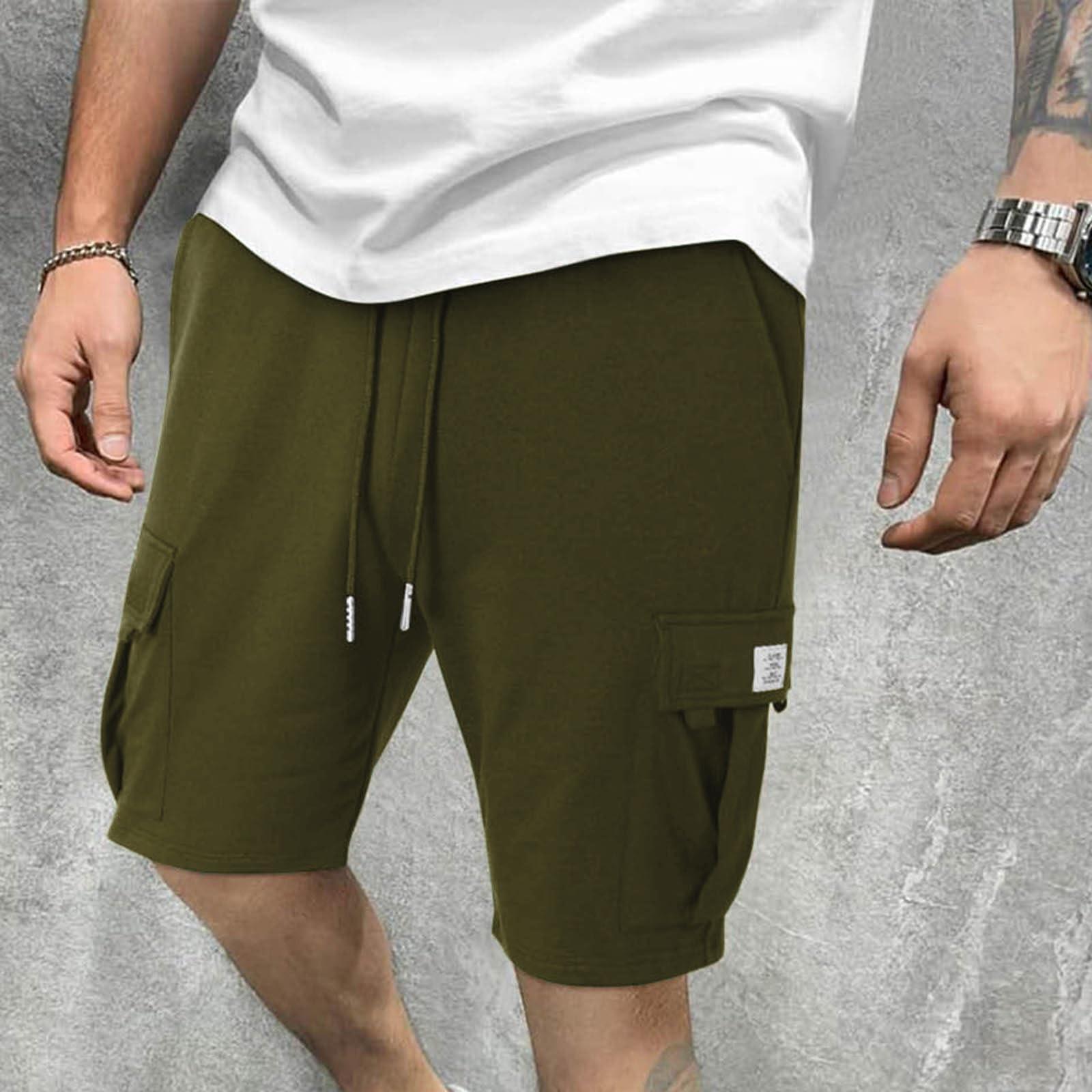 

Men s Solid Color Lace-up Sweatpants Men s Shorts Casual Pants S