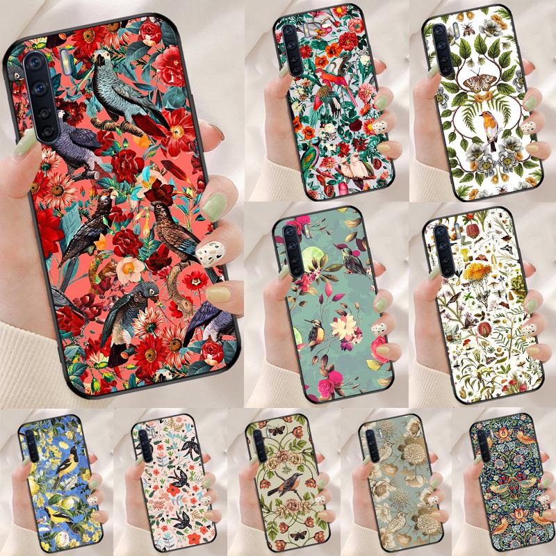 Garden Birds Case For Oppo A40 A60 A80 A18 A38 A58 A78 A98 A16 A76 A96 A15 A17 A77 A74 A94 A54 A57S Cover