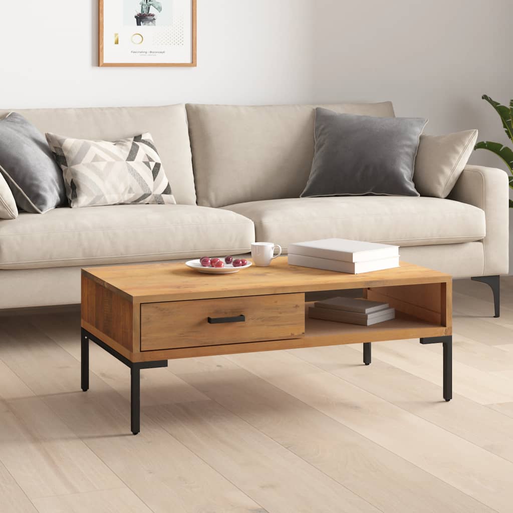 Coffee Table 90x50x35 Cm Solid Pine Wood