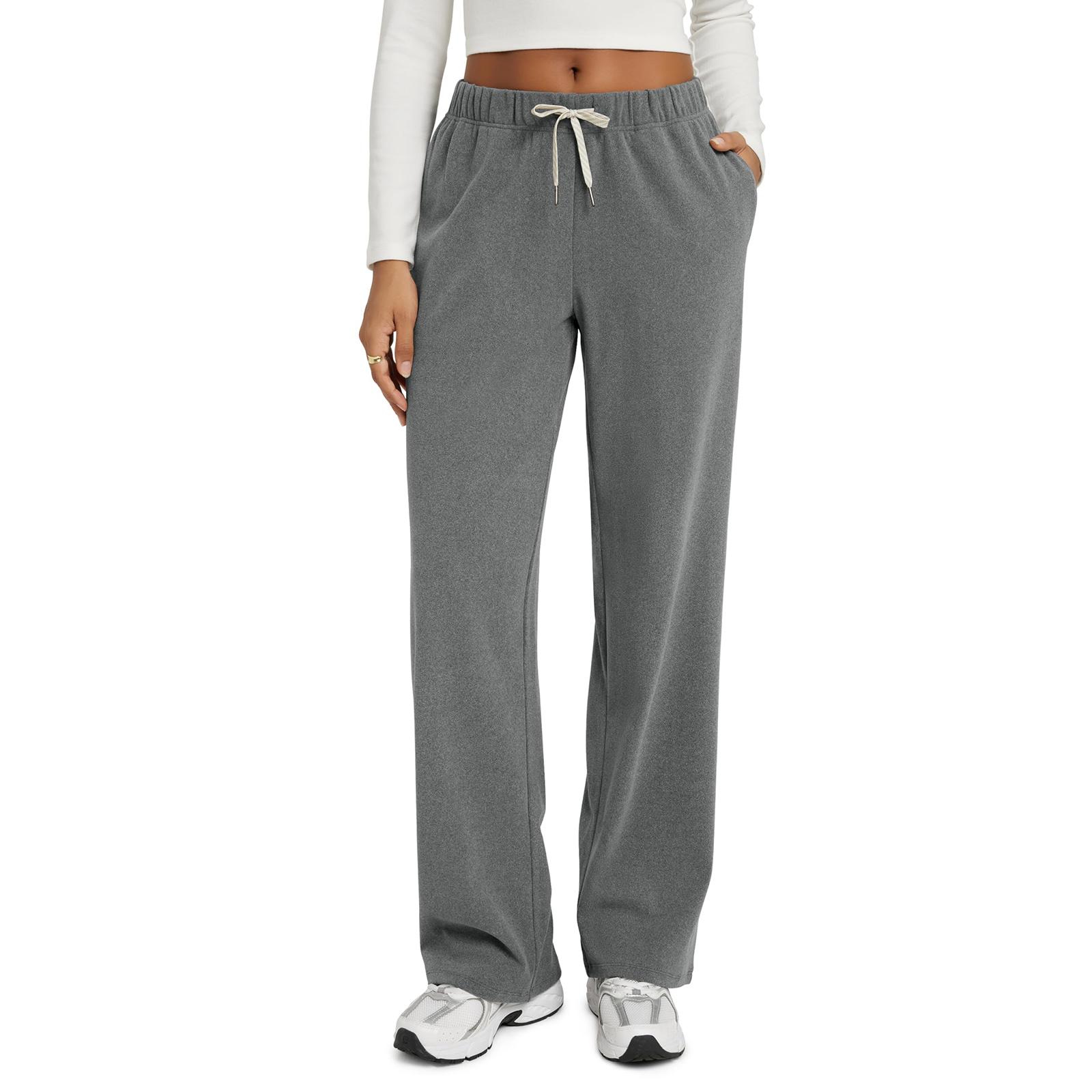 

Women s Casual Fashion Color Elastic Waist Drawstring Pockets Wide Leg Straight Pants XL