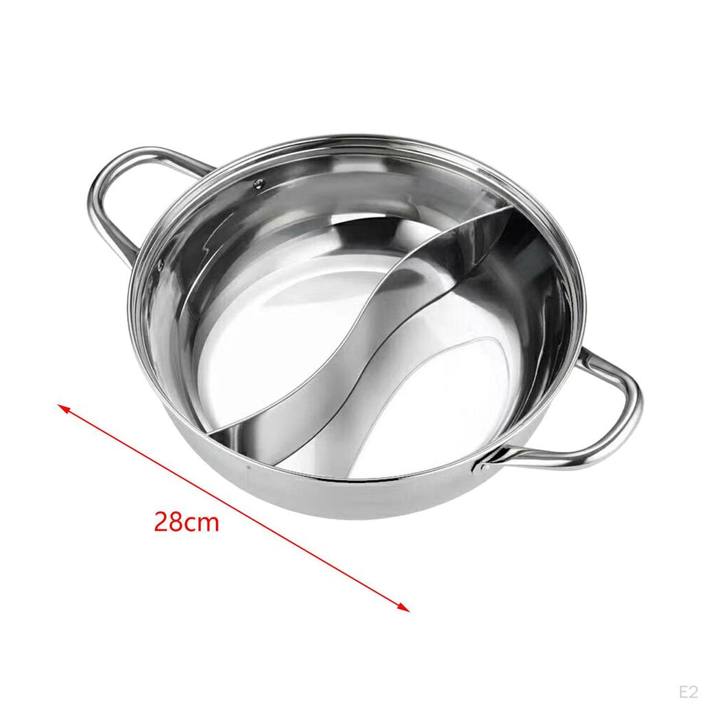Mandarin Duck Pot Shabu Stainless Steel Cooking for Induction Cooktop Divided