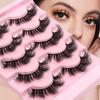New Foreign Trade European and American Fried Hair Messy False Eyelashes 5 Pairs of 3D Three-dimensional Curling Messy Fluffy Eyelashes Wholesale