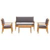 Garden Sofa Set 4 Pcs Brown 120 X 65.5 X 79 Cm Solid Acacia Wood