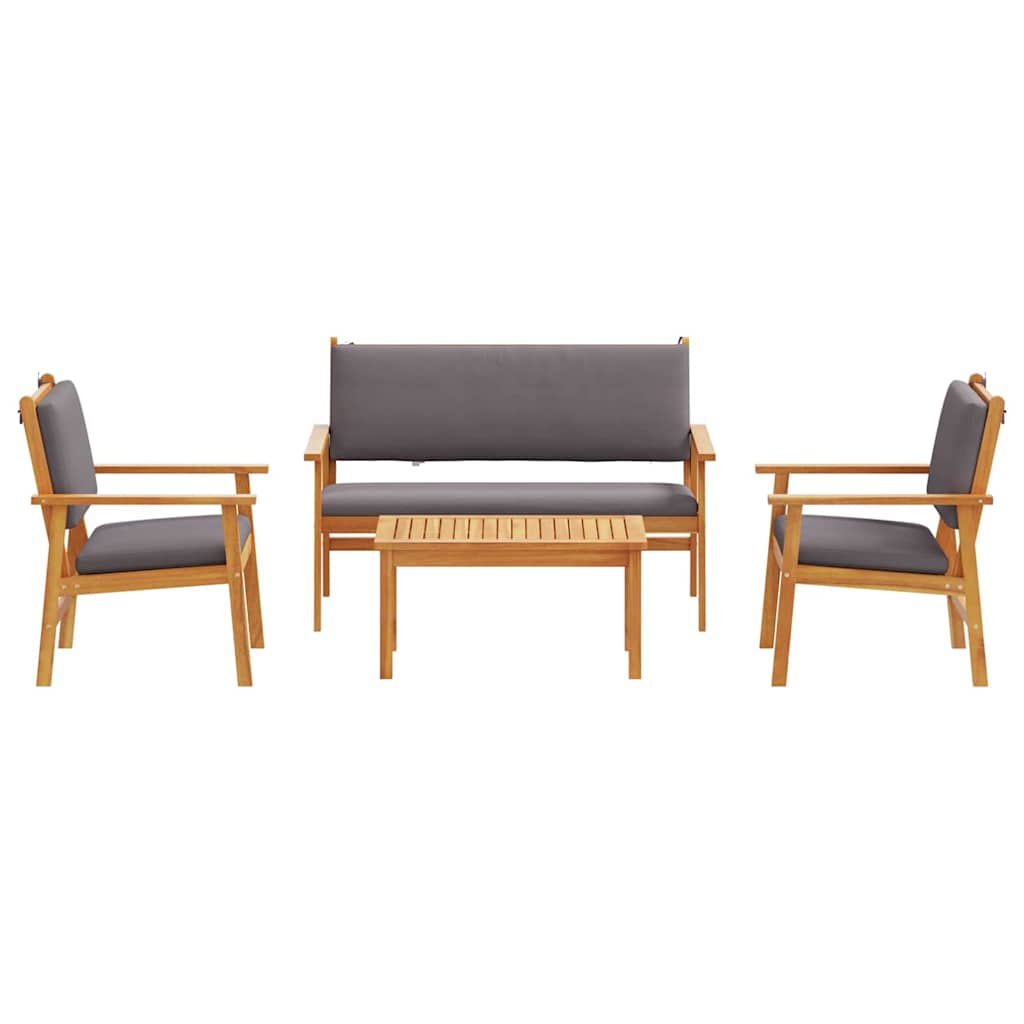 Garden Sofa Set 4 Pcs Brown 120 X 65.5 X 79 Cm Solid Acacia Wood