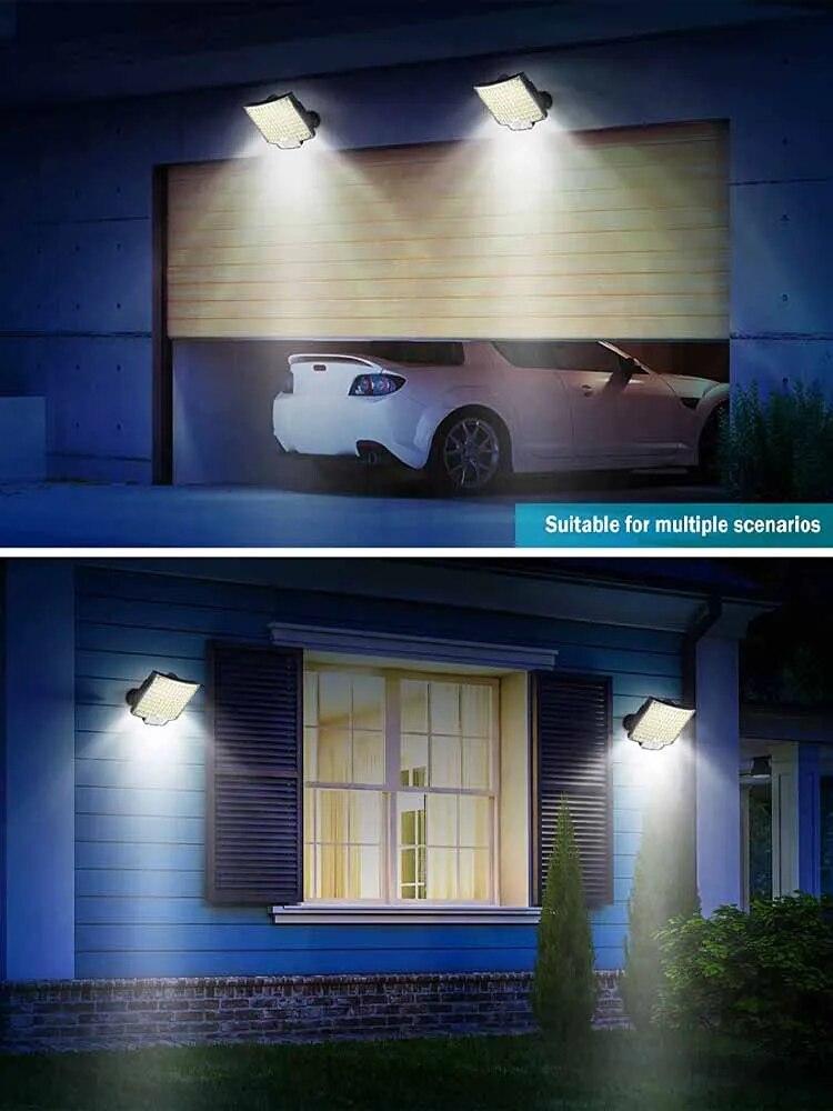 106LED Solarlicht für den Außenbereich, wasserdicht, mit Bewegungsmelder, Flutlicht, Fernbedienung, 3 Modi, für Terrasse, Garage, Hinterhof