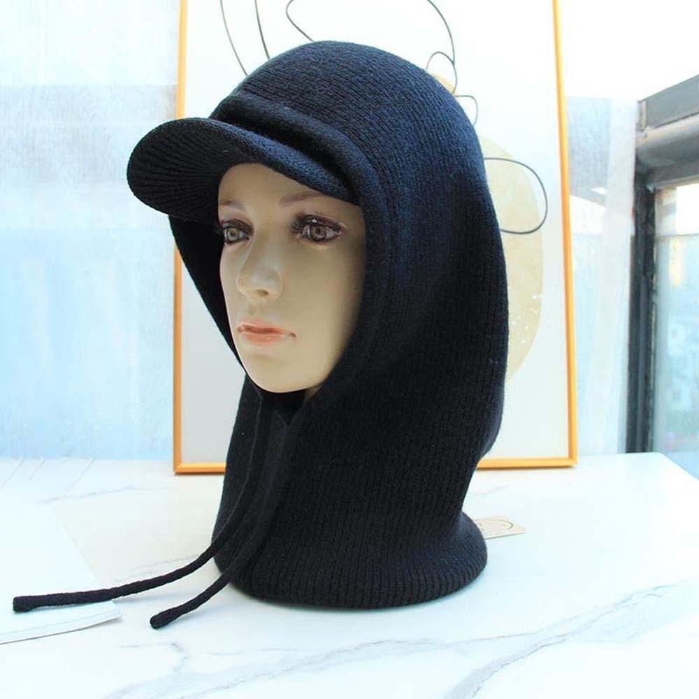 Soft Knit Balaclava Hat Thickened Thermal Scarf Cap Hooded Neck Warmer Cycling