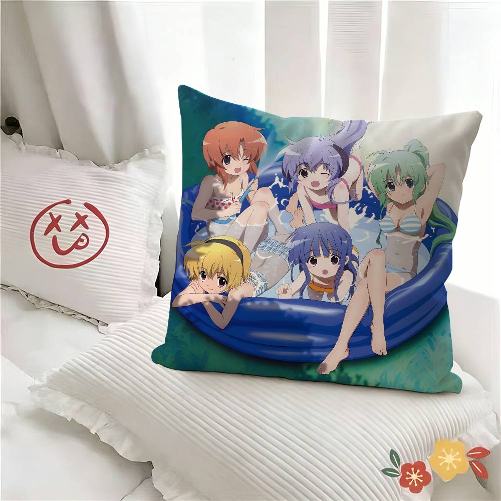 pc Anime HHigurashi When They Cry Pillow Case Fashion Square Pillowcase Bedroom Sofa Room Ins Decoration Leisure