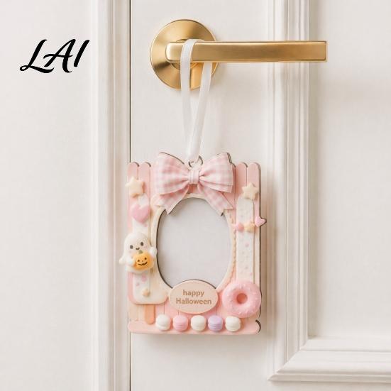 Autumn Home Decor Mini Halloween Picture Frame Small Cute Ghost Pumpkin Photo Frame Ornament Children Room Decoration Decorative Postcard Holder for