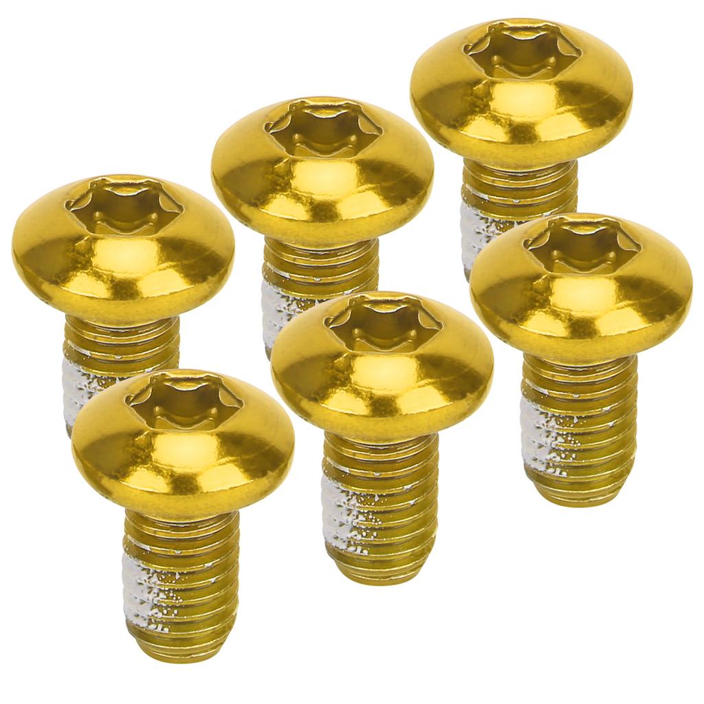 M5x10mm Mountain Bike Brake Disc Titanium Steel Screw Bicycle Universal T25 Head BoltsYellow