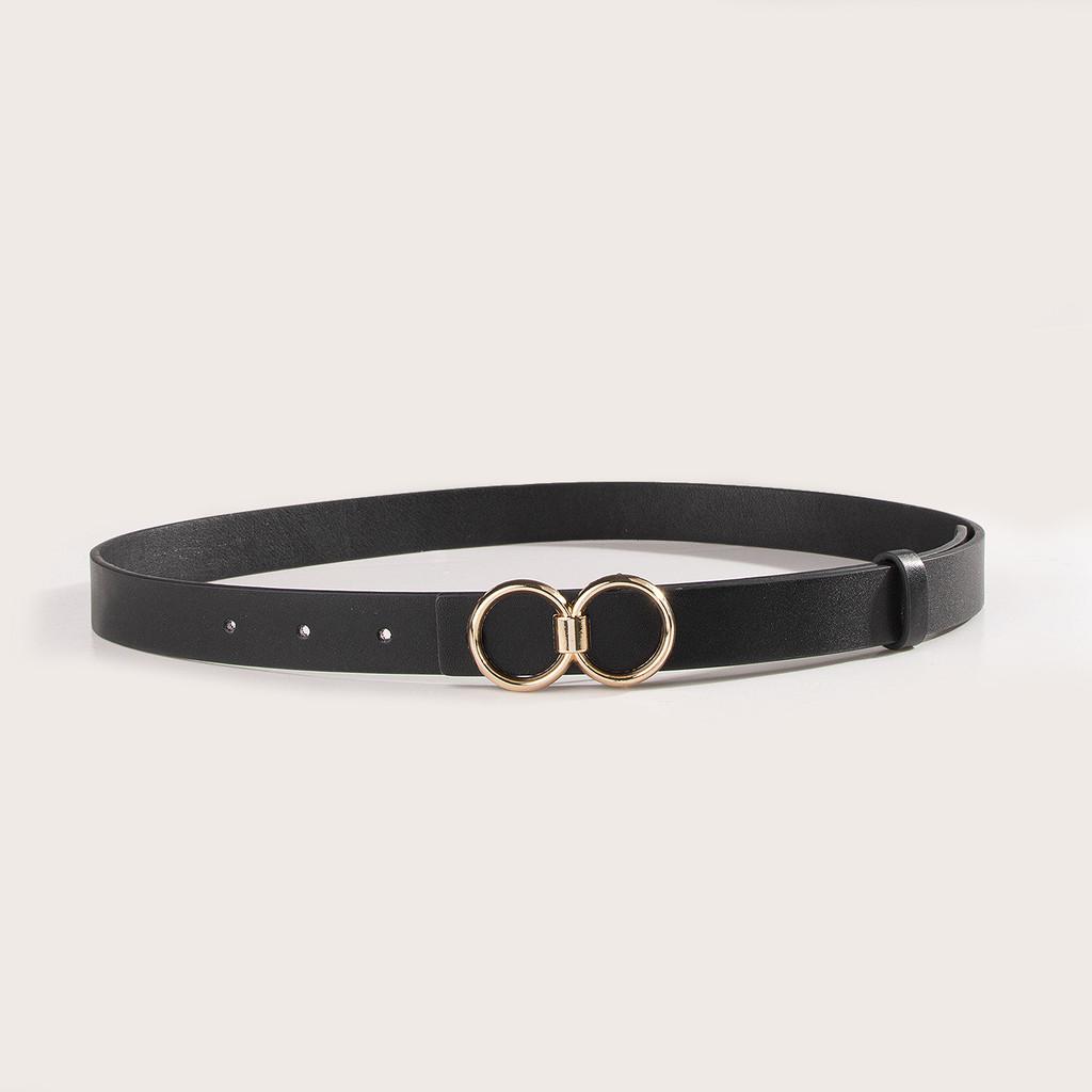 

Fashion Womens Pu Belt With Metal Snap Button For Office Casuals