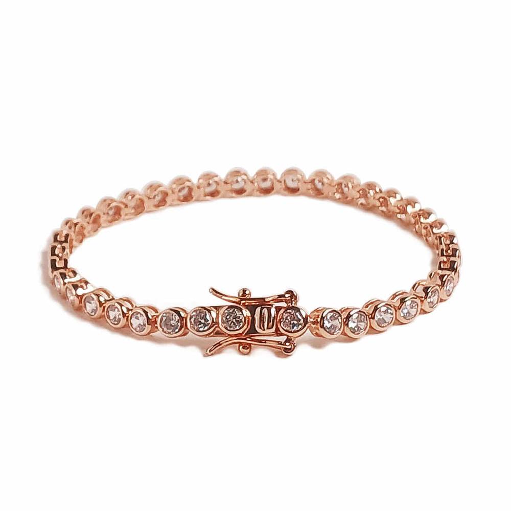 Moissanite 3mm Round Tennis 925 Silver Bracelet