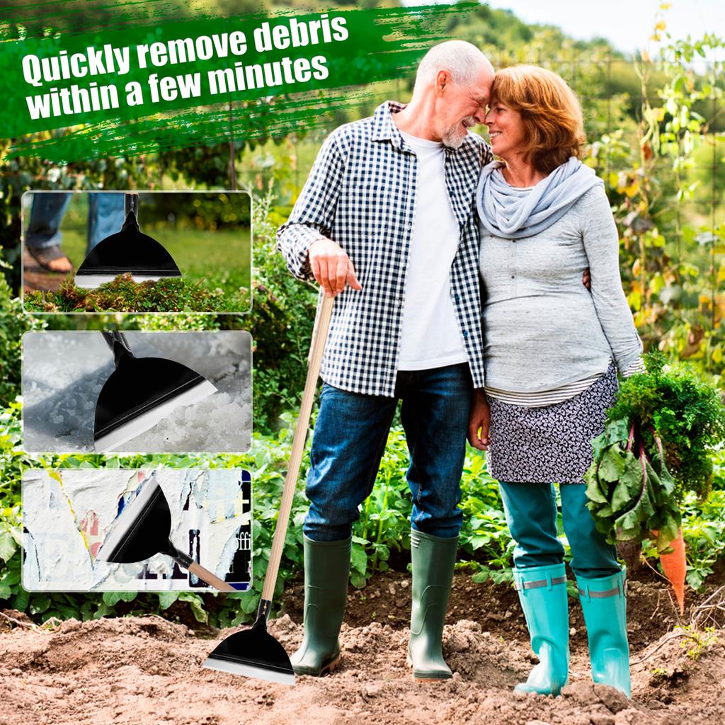 Garden Farm Cleaning Shovel Scraper Weed Cleaning Shovel Manganese Steel Heavy Duty Flat Shovel Outdoor Farm Tools