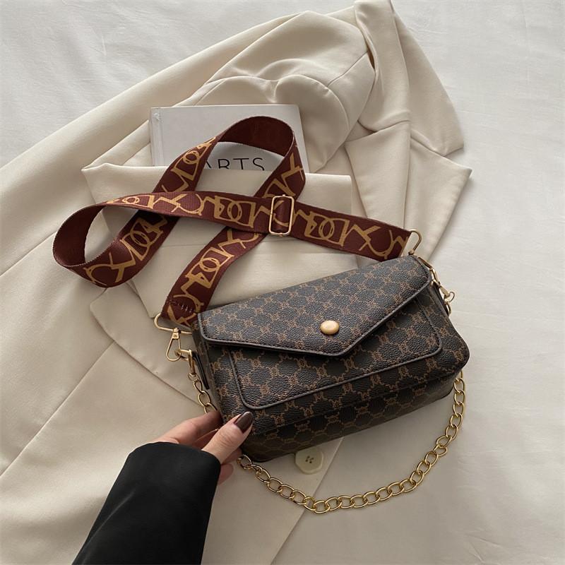 Print Lattice Single Shoulder Crossbody Square Bag Handbag Women Gift Fashion