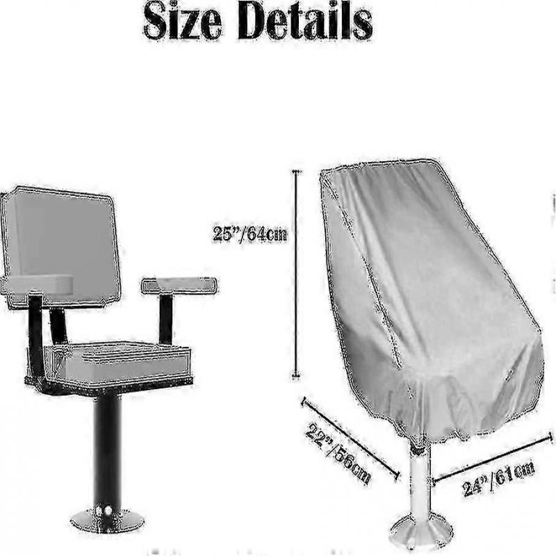 2 Pack Boat Seat Cover, Outdoor Waterproof Pedestal Pontoon Captain Boat Bench Chair Seat Cover, Oxford Fabric Helm Chair Protective Covers