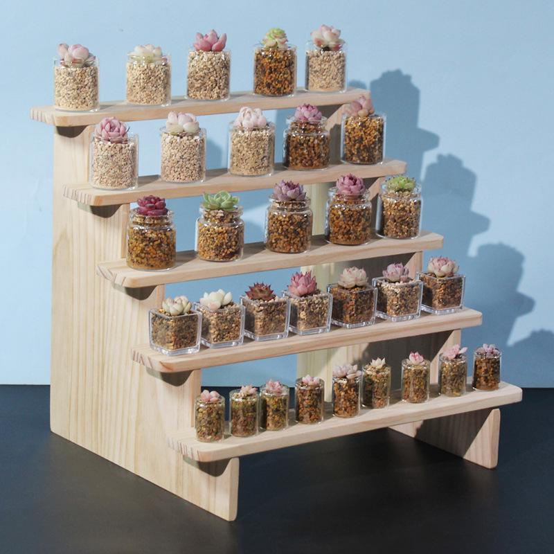 Solid Wood Display Rack for Action Figures, Collectibles, and Succulents