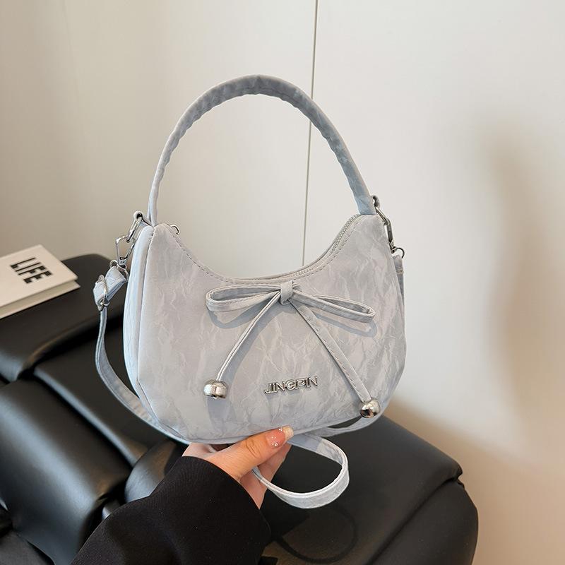 Niche design bow handbag new high-end single shoulder underarm bag female crossbody dumpling bag