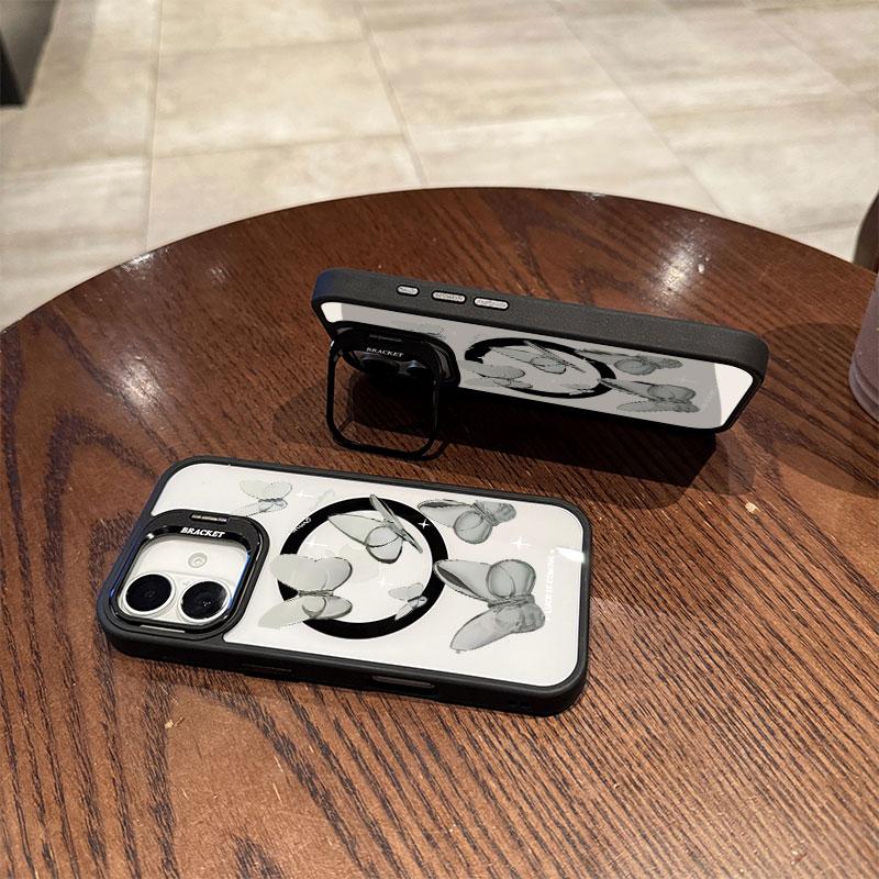 Advanced Butterfly Acrylic hard shell For iPhone16pro 15ProMax 11 12 13pro 14 Plus Multi functional lens phone holder phone case