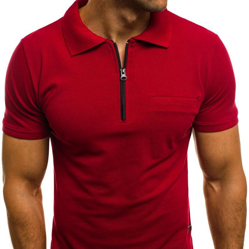 

Мужская новая простая повседневная футболка с коротким рукавом, однотонная футболка с короткими рукавами с лацканами 3XL красный