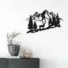 1pc Modern Black Deer & Tree Metal Wall Decor Stunning Animal Mountain Plaque Elegant Iron Art Silhouette for Stylish Home Decor