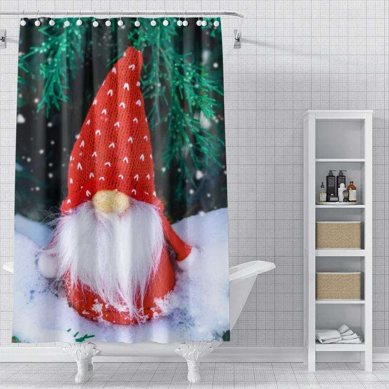 Home shower curtains for bathroom waterproof curtain fabric Modern Nordic style Living Room winter decoration Merry Christmas
