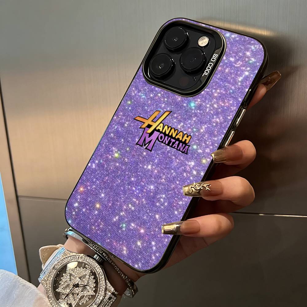 H-Hannah-M- Montana For iPhone 17 16 15 14 13 12 11 Pro Max XS  17 Air Silicone Colored Silver Bumper Cover