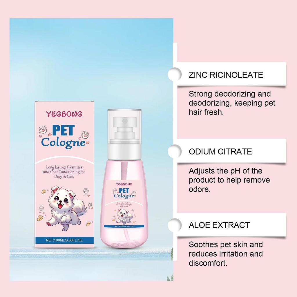 YEGBONG Pet Odor Eliminator Spray - Eliminates Pet odor/Long-lasting fragrance/Air Freshener spray/Cat deodorizer/Dog Deodorizer Spray 100ml