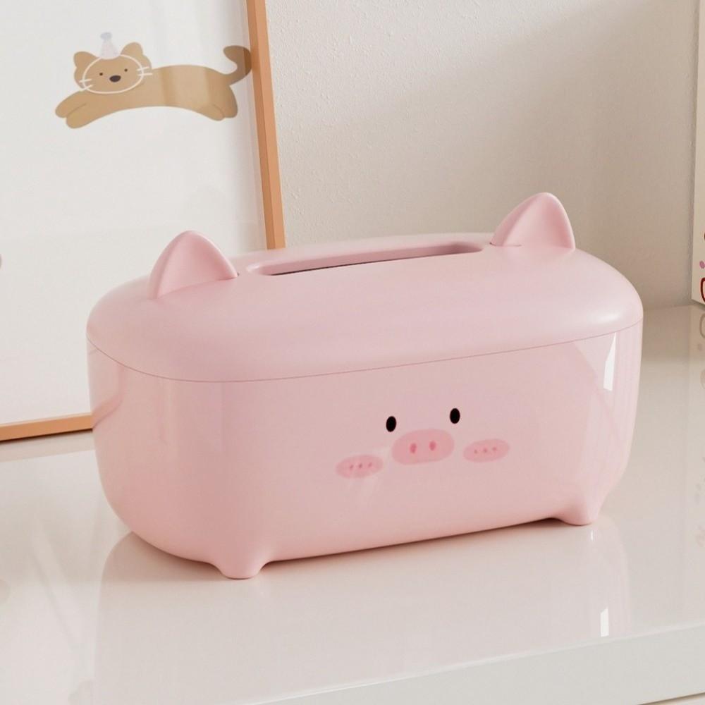 Cartoon Animal Tissue Box Non-Slip Base Large Capacity Napkin Container Thickened Space Saving Paper Towel Holder Desktop Use