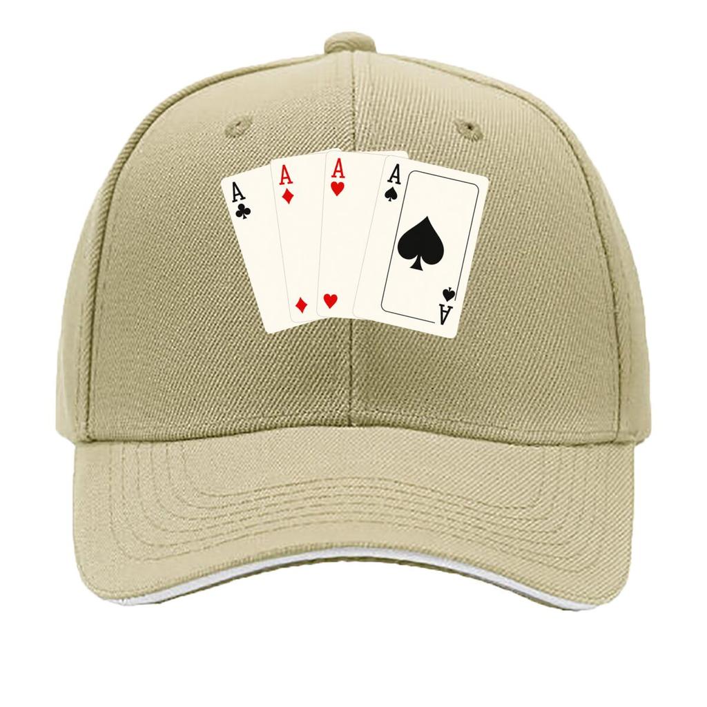 Four Aces Poker Card Fan Hip Hop Hat Fashion Outdoor Sports Sandwich Baseball Cap
