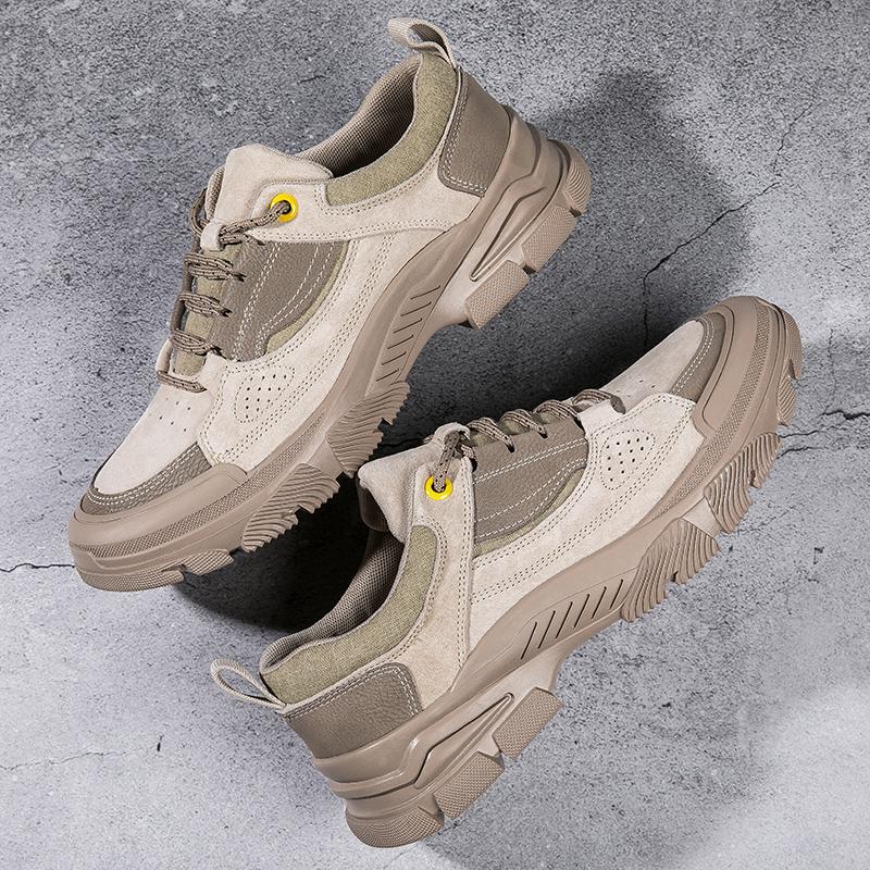 Genuine Leather Men Sneakers No-Slip Male Casual Shoes Comfortable Treking Footwear All-match Outdoor Hiking Shoes Leisure Walk